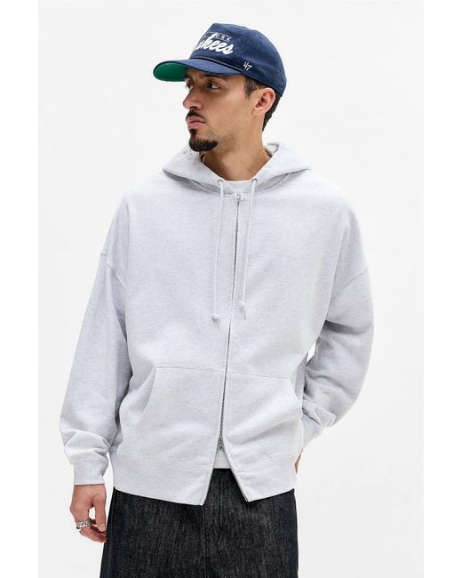 United Athle White Ash Wide Fit Heavyweight Hoodie for men