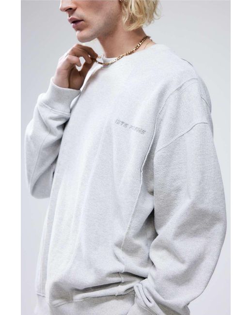 iets frans Gray Grey Reverse Panel Sweatshirt for men