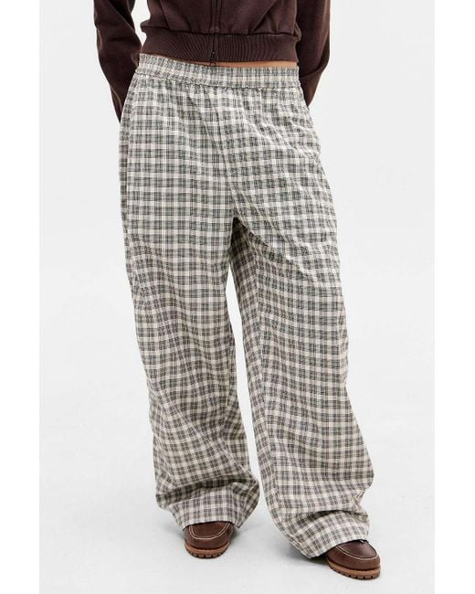 iets frans Gray Harri Check Cotton Joggers