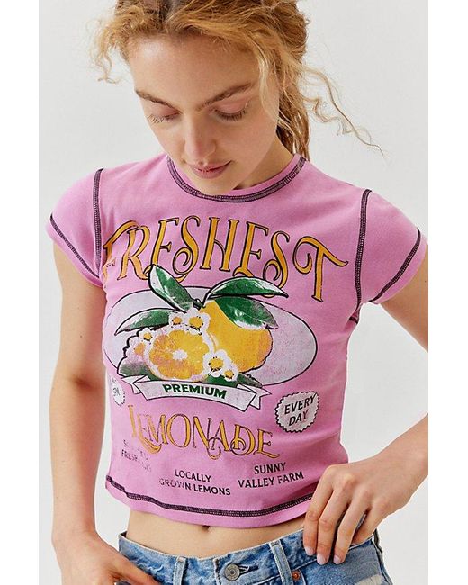 Urban Outfitters Pink Freshest Lemonade Baby Tee