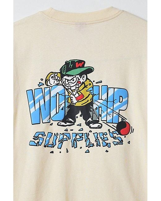 WORSHIP SUPPLIES Blue Menace Graphic Tee for men