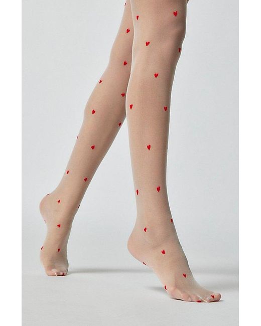 Urban Outfitters Red Uo Mini Icon Tights