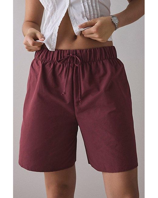 Vintage & ReMADE by UO Red Remade By Uo Remnants Pull-On Nylon Short