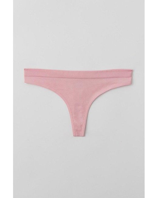 Out From Under Pink Seamless Ribbed Thong