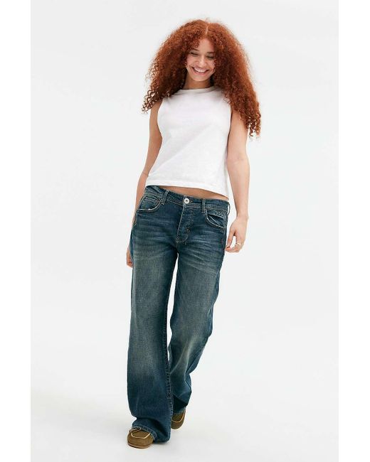 BDG Blue Teo Relaxed Flared Jeans