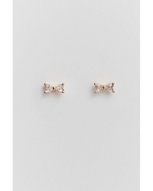 Urban Outfitters Black Delicate Rhinestone Bow Earring