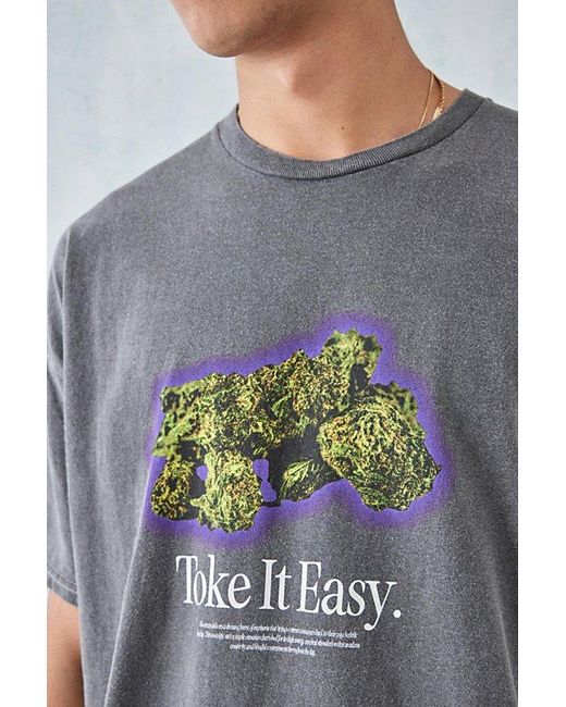 Urban Outfitters Gray Uo Washed Toke It Easy Tee for men