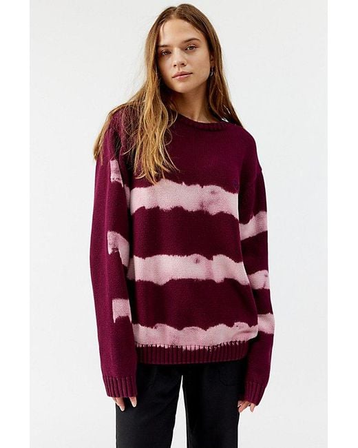 Urban Renewal Red Remade Bleached Striped Sweater