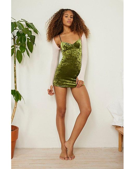 Out From Under Green X Only Hearts Velvet Underwire Mini Dress