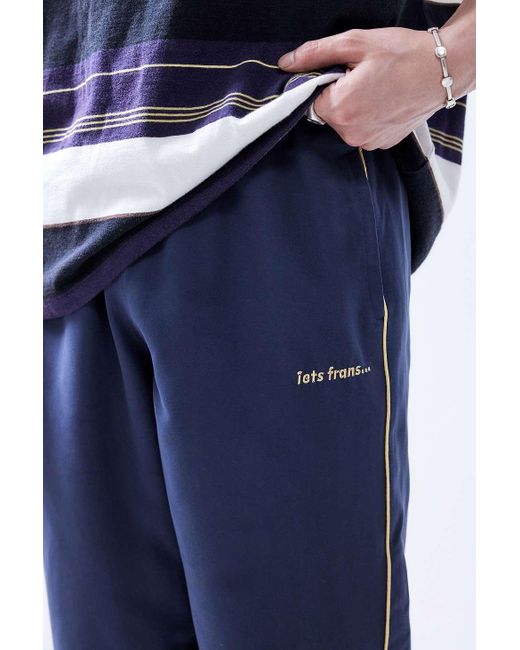 iets frans Blue Finn Navy Microfiber Track Pants for men