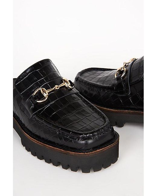 INTENTIONALLY ______ Black Kowloon Leather Loafer Mule