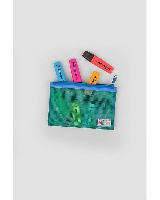 Mokuyobi Blue Flat Mesh Zip Pouch Set for men