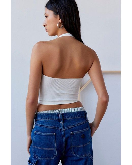 Out From Under White Jackie Seamless Cropped Halter Top