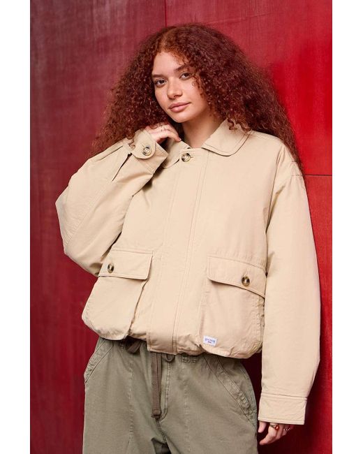 BDG Red Yafa Padded Harrington Jacket