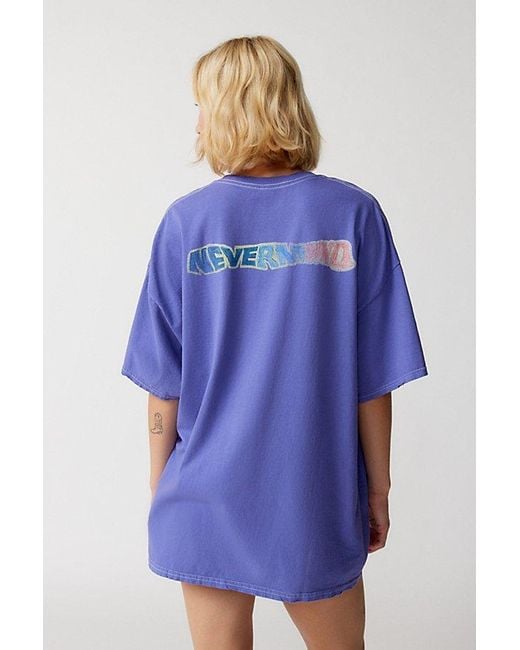 Urban Outfitters Blue Nirvana Distressed T-Shirt Dress