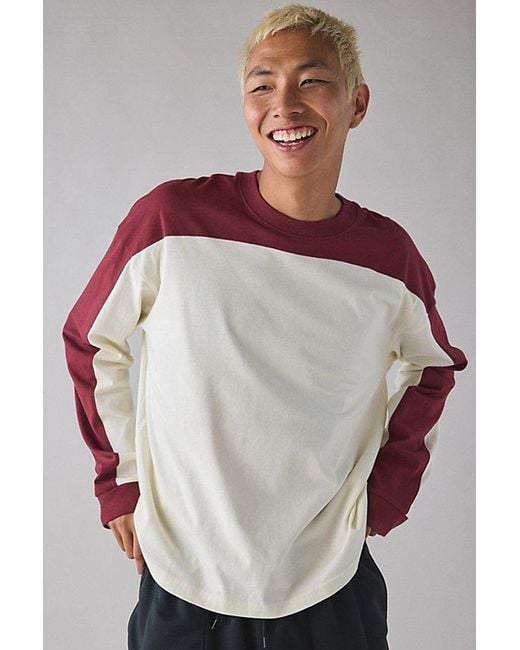 Standard Cloth Multicolor Jump Shot Colorblock Long Sleeve Tee for men