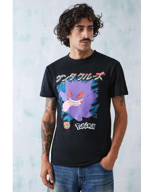 Santa Cruz X Pokemon Black Ghost T-shirt Top for men
