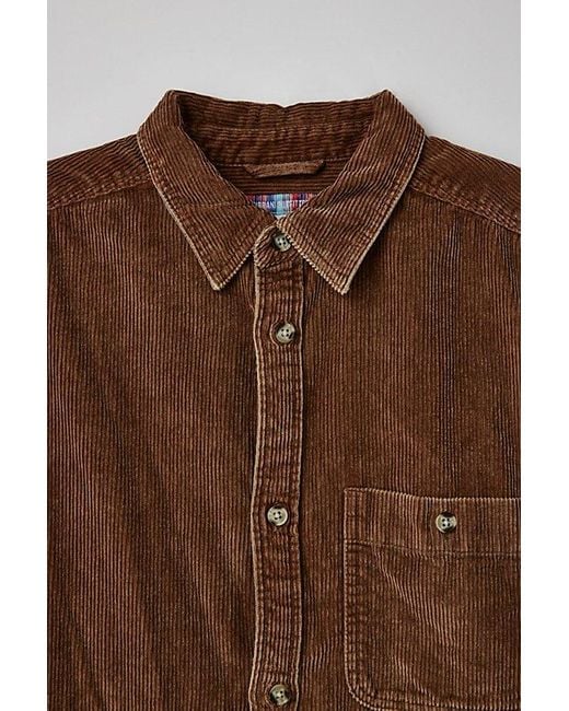 Urban Outfitters Natural Uo Oversized Big Corduroy Work Shirt Top for men