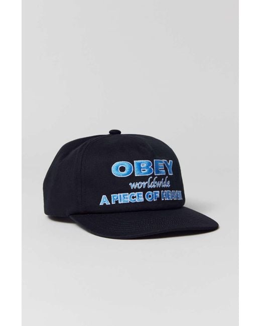 Obey Blue Heaven Paneled Snapback Hat In Black,at Urban Outfitters for men