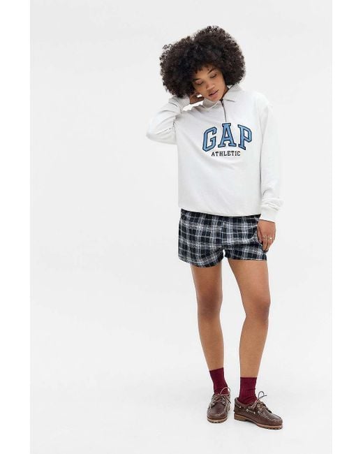 Gap White College Logo Polo Sweatshirt