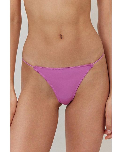 Out From Under Purple Mesh Cord Thong