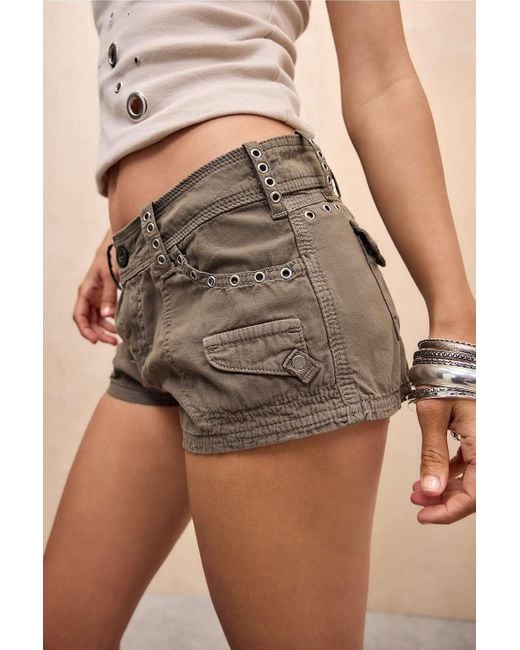 Jaded London Brown Tucana Cargo Mini Shorts