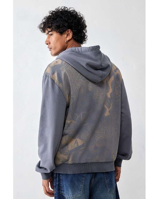 Ed Hardy Uo exclusive - hoodie mit reißverschluss und foto-print in Gray für Herren