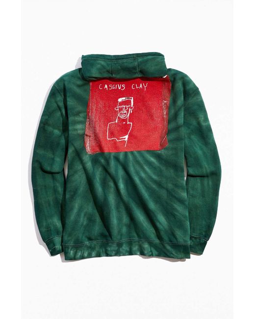 Urban Outfitters Green Basquiat Cassius Clay Tie-dye Hoodie Sweatshirt for men