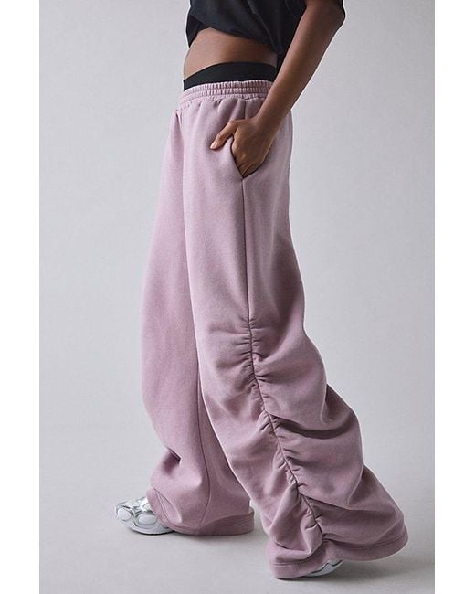 1st Position By Tinashe Purple Uo Exclusive Nasty Girl Ruched Wide Leg Sweatpant