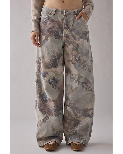 BDG Gray Jaya Camo Print Baggy Boyfriend Pant