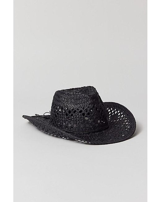 Urban Outfitters Black Dakota Straw Cowboy Hat