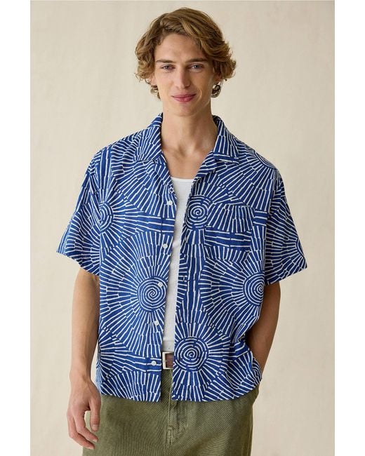 Urban Outfitters Blue Uo Short Sleeve Pattern Shirt for men