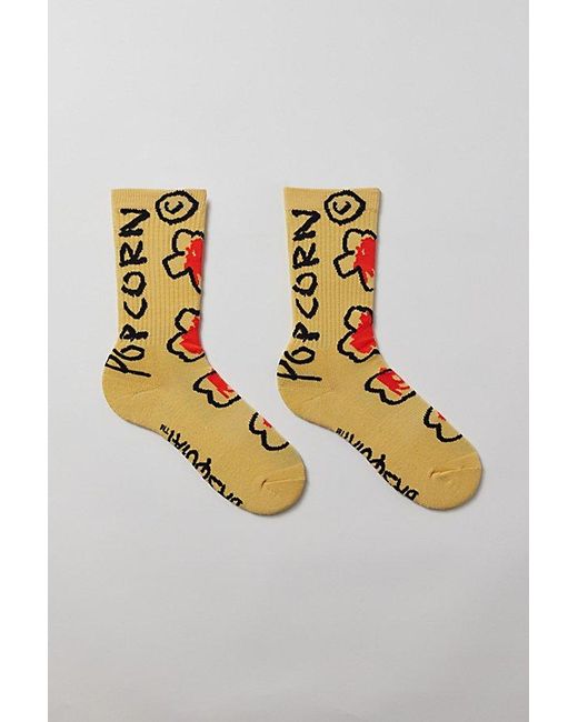 Urban Outfitters Metallic Basquiat Cheese Popcorn Crew Sock for men