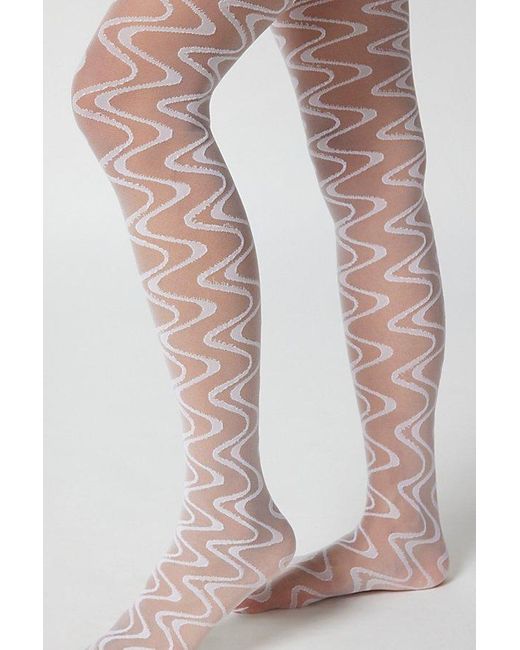 Urban Outfitters Pink Uo Swirl Sheer Tights