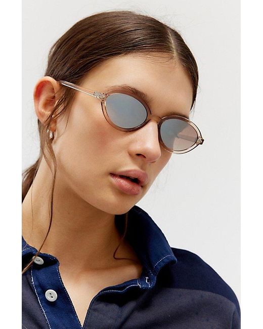 Urban Outfitters Blue Emma Mirrored Round Sunglasses