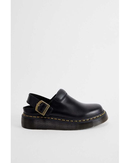 Dr. Martens Black Laketan Leather Platform Mules