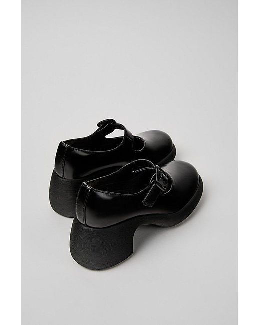 Camper Black Thelma Ii Leather Mary Jane Heel
