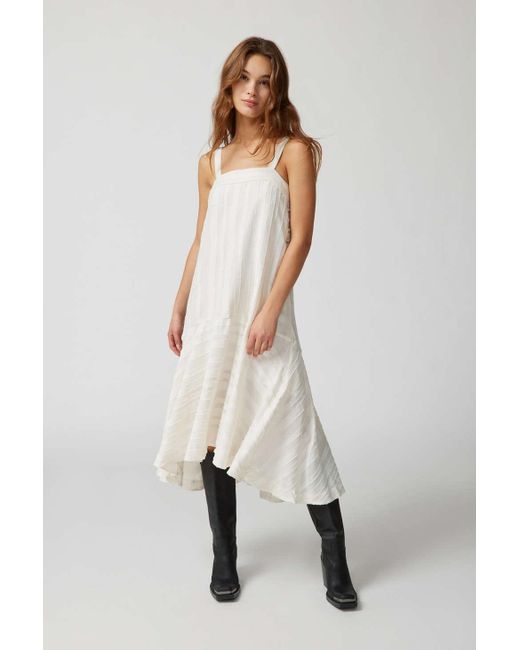 En Saison Natural Laurent Midi Dress In Cream,at Urban Outfitters