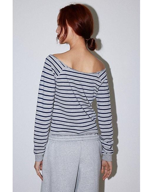 Out From Under Gray Off-The-Shoulder Pullover Sweatshirt