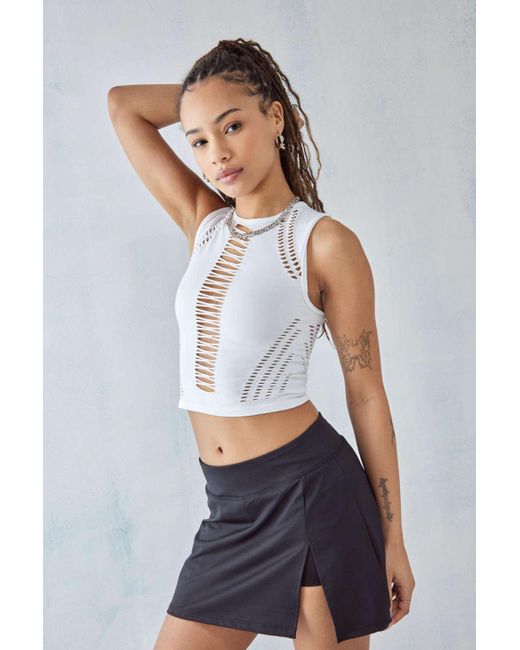 iets frans... Saskia Lattice Cut-out Tank Top in White | Lyst Canada