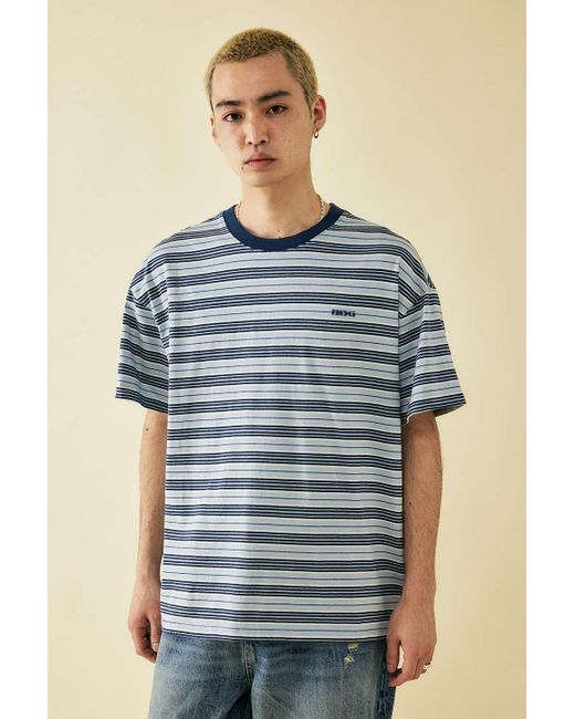 BDG Blue Multi-stripe T-shirt for men