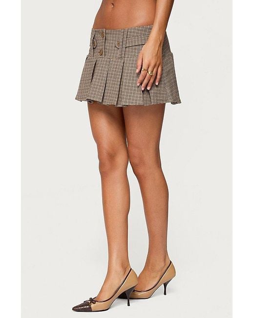 Edikted Multicolor Lockette Plaid Pleated Mini Skort