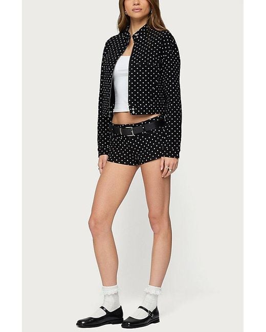 Edikted Black Tabitha Polka Dot Jacket
