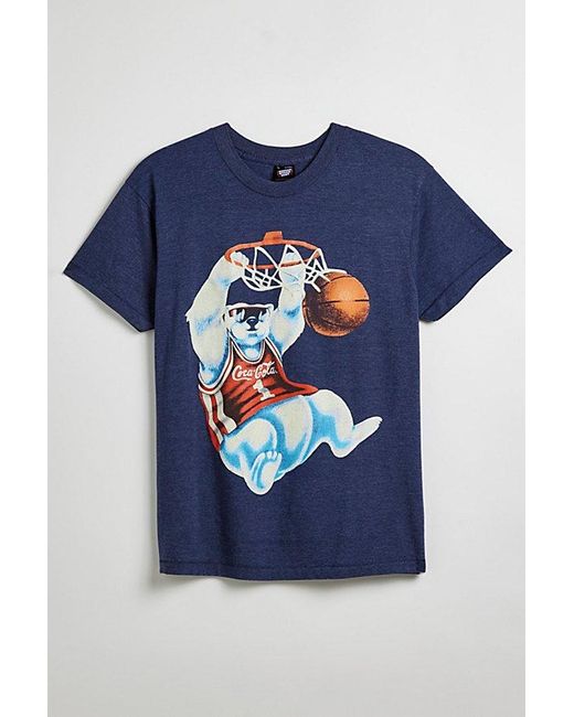 Urban Outfitters Blue Coca Cola Dunking Polar Bear Tee for men
