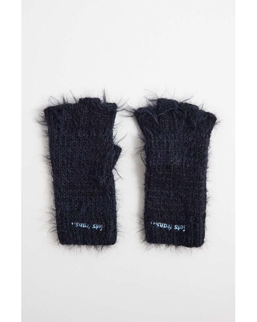 iets frans Blue Navy Fingerless Gloves for men