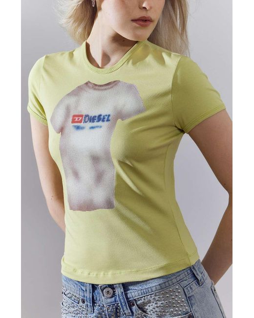 DIESEL Green T-uncutie-long-n18 T-shirt