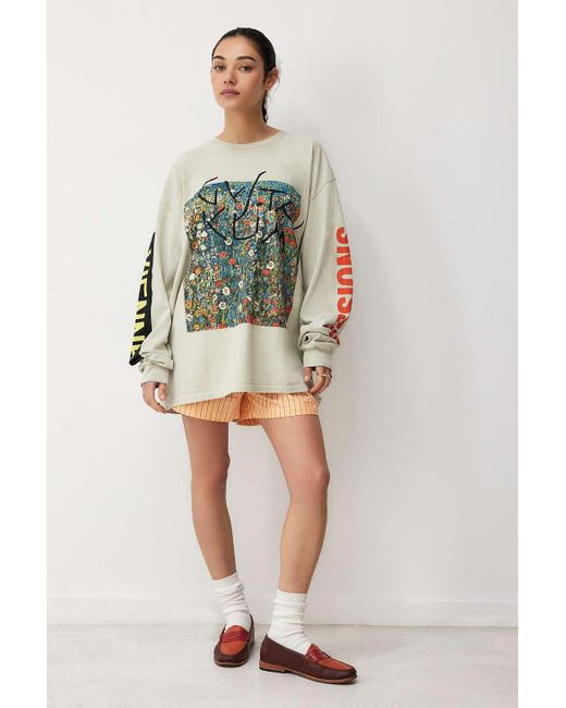Urban Outfitters Green Uo Gustav Klimt Long-sleeved Skate T-shirt