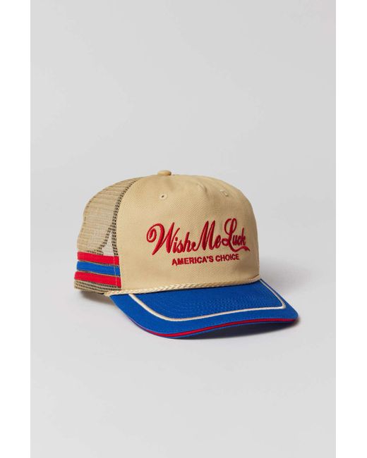 Urban Outfitters Blue Wish Me Luck America's Choice Trucker Hat for men