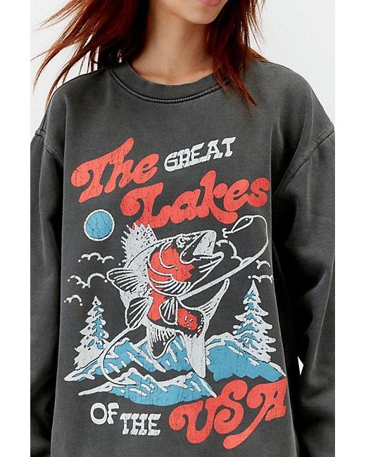 Urban Outfitters Black The Great Lakes Pullover Sweatshirt