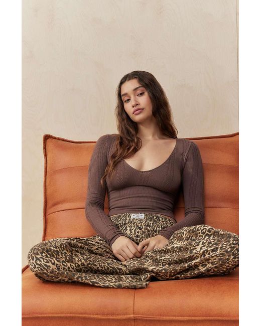 Out From Under Brown Winnie Pointelle Top